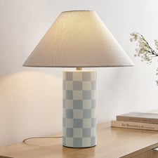 Emelia Check Ceramic Table Lamp
