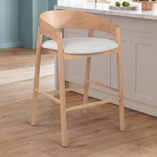 67cm Mattia Curved Back Solid Bar Stool
