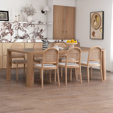 6 Seater Ronan Dining Table & Louie Chair Set