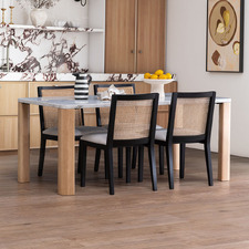 4 Seater Ronan Marble Dining Table & Dennett Chair Set