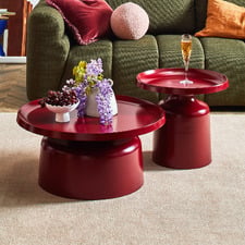 Palatine Round Steel Coffee & Side Table Set