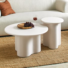 2 Piece Mickie Round Sculptural Coffee & Side Table Set