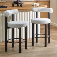 66.5cm Roselin Boucle Bar Stools (Set of 2)