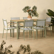 6 Seater Coogee Eucalyptus Wood Outdoor Dining Set