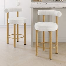 66.5cm Roselin Boucle Bar Stools (Set of 2)