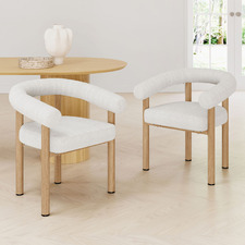Roselin Boucle Carver Dining Chairs (Set of 2)
