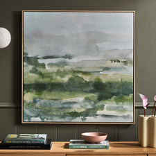 Soft Sage Landscape Framed Canvas Wall Art