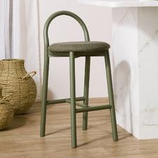 65.5cm Lottie Arched Solid Beech Wood Bar Stool