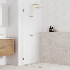Blanca Left Fluted Glass Shower Screen