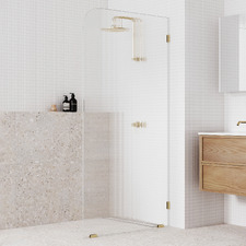 Blanca Right Fluted Glass Shower Screen