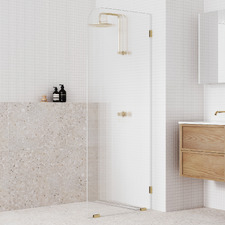 Blanca Right Fluted Glass Shower Screen