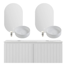 Belmont 1200mm Double Vanity Package with Oval LED Mirror