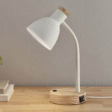 Finley Metal & Timber Desk Lamp with USB