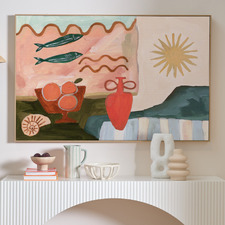 Mediterranean Haze Framed Canvas Wall Art