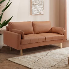 Tan Oslo 3 Seater Upholstered Sofa