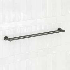 Clovelly 750mm Gunmetal Double Towel Rail