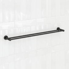 Clovelly 750mm Matte Black Double Towel Rail