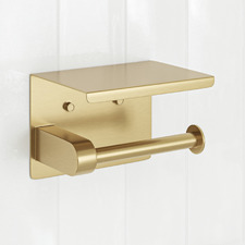 Clovelly Brushed Gold Stainless Steel Toilet Roll Holder