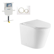 Myles Rimless Quiet Flush Wall-Faced Toilet Pan Geberit Package