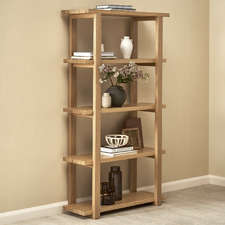 5 Tier Ski-Leg Oak Wood Bookcase