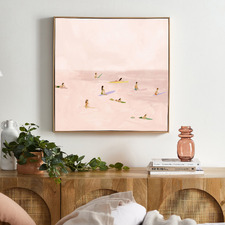 Morning Surf Framed Canvas Wall Art