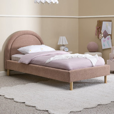 Pink Archie Upholstered Single Bed