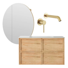 Cali 900mm Vanity Package with Round Shaving Cabinet