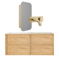 Cali 1200mm Double Vanity Package with Rectangle Shaving Cabinet