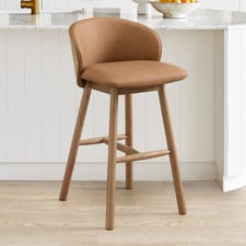 65cm Colby Upholstered Bentwood Bar Stool