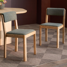 Alex Solid Oak Wood Dining Chairs (Set of 2)