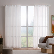 Leah Sheer Eyelet Curtains (Set of 2)