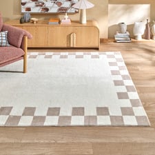 Reign Check Machine Washable Rug