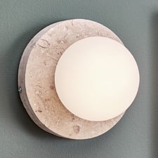 Hayes Travertine-look Wall Sconce