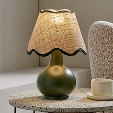 Pippa Ceramic & Rattan Table Lamp