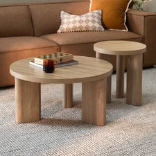 2 Piece Bambi Round Coffee & Side Table Set
