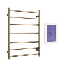 Winter Warmer Brushed Brass Heated Towel Rail Package