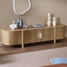 180cm Laila Mango Wood & Marble TV Unit