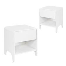 Natural Raphael 1 Drawer Bedside Tables (Set of 2)