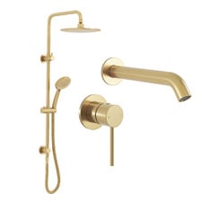 Clovelly Brushed Gold Shower and Tapware Package