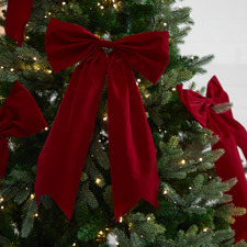 Large Velvet Bow Christmas Tree Clips (Set of 4)
