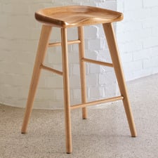 63cm Sella Beech Wood Bar Stool