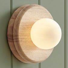 Fowler Rubberwood Wall Light