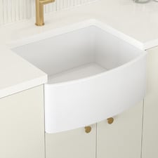 Bowral Curve 610mm Large Single Fireclay Farmhouse Sink