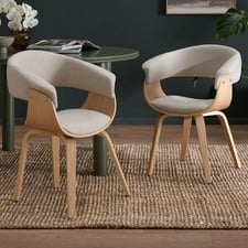 Bentwood Upholstered Dining Chairs (Set of 2)