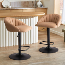 Houston Faux Leather Adjustable Bar Stools (Set of 2)