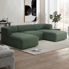 Gala 4 Seater Boucle Sofa with Double Chaise