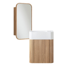 Nomad 450mm Wall Hung Small Space Vanity Package with Shaving Cabinet