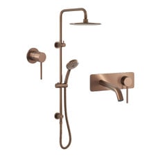 Clovelly 200mm Bronze Wall Tapware & Shower Package