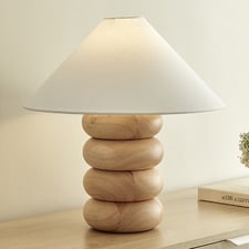Bodhi Stacked Rubberwood Table Lamp