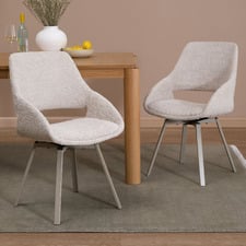 Jake Boucle Swivel Dining Chairs (Set of 2)